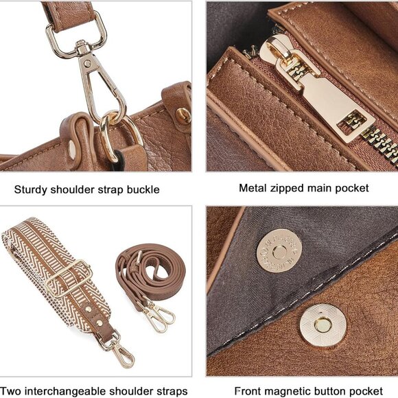 Crossbody Bags For Women Trendy Fashion Shoulder Bag Vegan Leather Purse For Lad - Picture 5 of 8